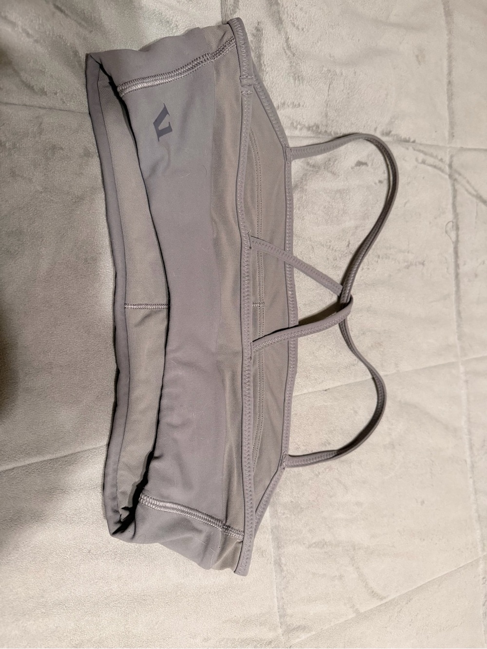 Vuori Light Gray Strappy Sports Bra - Picture 1 of 2